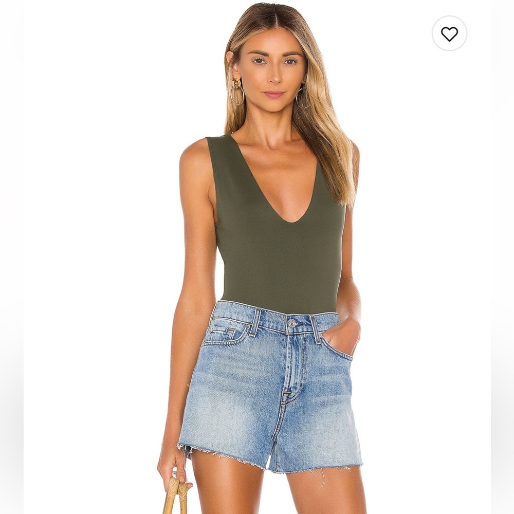 Free People Keep it Sleek Bodysuit Army Small